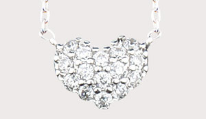 CRYSTAL HEART NECKLACE (J164)