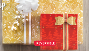 GLITTERING POINSETTIA GIFT WRAP