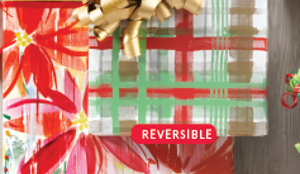 WATER COLOR POINSETTIA GIFT WRAP