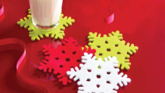 SNOWFLAKE FELT COASTERS