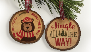 BEARY MERRY ORNAMENTS, SET OF 2