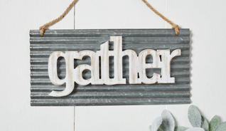 GATHER GALVANIZED METAL HANGING WALL DECOR